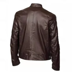 Male Faux Leather Jacket Transition Jacket Biker Jacket Casual Daily Travel Pocket All Seasons Solid / Plain Color Leisure Sweet Standing Collar Regular Black Royal Blue Brown Khaki Jacket