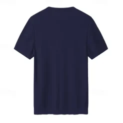 Male Silk Cotton Lyocell Blend T-Shirt Short Sleeve Crew Neck Summer Plain Jacquard Elegant Classic Crewneck Minimalist Vacation Home Cotton Black Blue Navy Blue Top Tee for Men