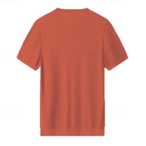 Male Silk Cotton Lyocell Blend T-Shirt Short Sleeve Crew Neck Summer Plain Jacquard Elegant Classic Crewneck Minimalist Vacation Home Cotton Black Blue Navy Blue Top Tee for Men