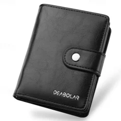 Man Purse Genuine Leather RFID Vintage Wallet Men with Coin Pocket Short Wallets Small Zipper Walet with Card Holders