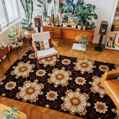 Mandala Bohemian Area Rug Livingroom Rug Kitchen Mat Non-Slip Oil Proof Floor Mat Rug Indoor Outdoor Mat Bedroom Decor Bathroom Mat Entrance Rug Door Mat