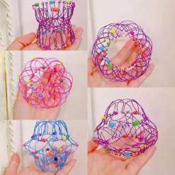 Mandala Decompression Flower Basket & Steel Ring Sensory Toys - Relieve Stress and Anxiety for Kids and Adults - Perfect Halloween and Christmas Gift for Fidgeters, Autistic and ADHD Individuals