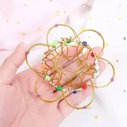 Mandala Decompression Flower Basket & Steel Ring Sensory Toys - Relieve Stress and Anxiety for Kids and Adults - Perfect Halloween and Christmas Gift for Fidgeters, Autistic and ADHD Individuals