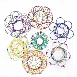 Mandala Decompression Flower Basket & Steel Ring Sensory Toys - Relieve Stress and Anxiety for Kids and Adults - Perfect Halloween and Christmas Gift for Fidgeters, Autistic and ADHD Individuals