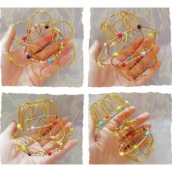 Mandala Decompression Flower Basket & Steel Ring Sensory Toys - Relieve Stress and Anxiety for Kids and Adults - Perfect Halloween and Christmas Gift for Fidgeters, Autistic and ADHD Individuals