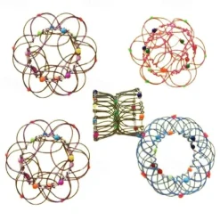 Mandala Decompression Flower Basket & Steel Ring Sensory Toys - Relieve Stress and Anxiety for Kids and Adults - Perfect Halloween and Christmas Gift for Fidgeters, Autistic and ADHD Individuals