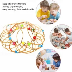 Mandala Decompression Flower Basket & Steel Ring Sensory Toys - Relieve Stress and Anxiety for Kids and Adults - Perfect Halloween and Christmas Gift for Fidgeters, Autistic and ADHD Individuals