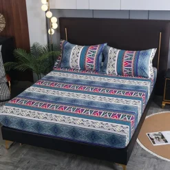 Mandala Geometric Fitted Sheets Single Small Double King Super King Small Square Bottom Sheets Twin Full Size Bedsheet Bed White Multicolor