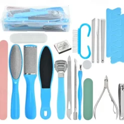 Manicure Set 20 in 1 Stainless Steel Professional Pedicure Kit Nail Scissors Grooming Kit with Black Leather Travel Case