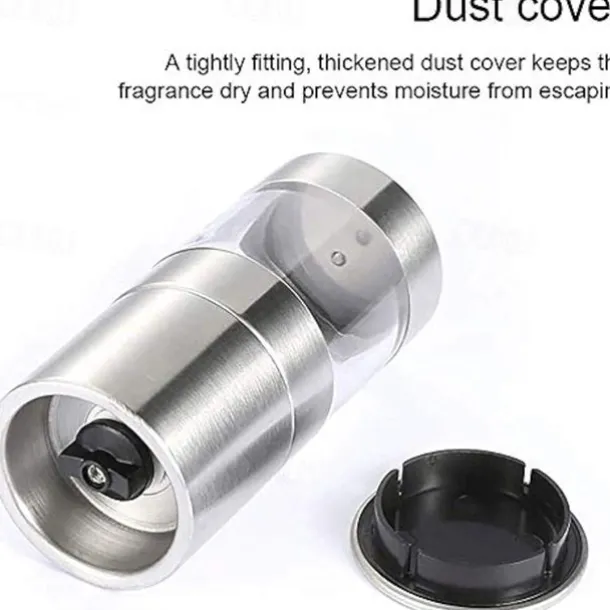 Manual Salt Pepper Grinder,Mill Sleek Stainless Steel with Adjustable Ceramic Grinding Mechanism,2 in 1 Spice Mills Grinder Pepper Shakers