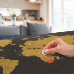 Map World Edition Large Black Gold Style Scratchable Travel Map Hanging Picture Luxury World Map Designed for Travelers