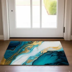Marble Pattern Doormat Floor Mats Washable Rugs Kitchen Mat Non-Slip Oil Proof Rug Indoor Outdoor Mat Bedroom Decor Bathroom Mat Entrance Rug