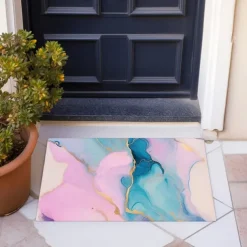 Marble Pattern Doormat Floor Mats Washable Rugs Kitchen Mat Non-Slip Oil Proof Rug Indoor Outdoor Mat Bedroom Decor Bathroom Mat Entrance Rug