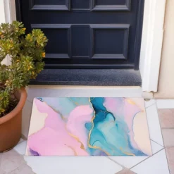 Marble Pattern Doormat Floor Mats Washable Rugs Kitchen Mat Non-Slip Oil Proof Rug Indoor Outdoor Mat Bedroom Decor Bathroom Mat Entrance Rug