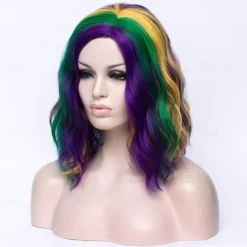 Mardi Gras Wigs Halloween Wigs Women's Carnival Costume Accessories Cute Colorful Wig Suitable for Carnival Costumes