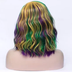 Mardi Gras Wigs Halloween Wigs Women's Carnival Costume Accessories Cute Colorful Wig Suitable for Carnival Costumes