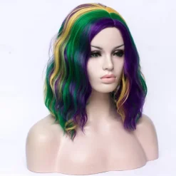 Mardi Gras Wigs Halloween Wigs Women's Carnival Costume Accessories Cute Colorful Wig Suitable for Carnival Costumes