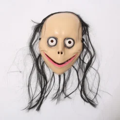 Mask Halloween Horror Long hair MOMO Mask dance will perform the trick props funny face