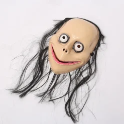 Mask Halloween Horror Long hair MOMO Mask dance will perform the trick props funny face