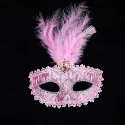 Masquerade Feather Mask Half Face Mask Ladies Decoration Carnival Festival Mask Masquerade Party Mask Venetian Eye Masks for Carnival Prom Ball Fancy Dress Party Supplies