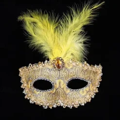 Masquerade Feather Mask Half Face Mask Ladies Decoration Carnival Festival Mask Masquerade Party Mask Venetian Eye Masks for Carnival Prom Ball Fancy Dress Party Supplies