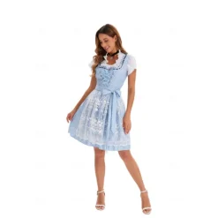 Masquerade Oktoberfest Dress Cosplay Costume Trachtenkleider Maid Dresses German Munich Wiesn Women's Halloween Dress Traditional Style Cloth Shirt Dress Apron