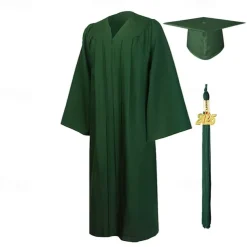 Matte Graduation Gown Cap Tassel Set 2025 for High School and Bachelor