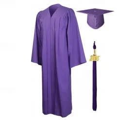 Matte Graduation Gown Cap Tassel Set 2025 for High School and Bachelor