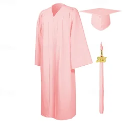 Matte Graduation Gown Cap Tassel Set 2025 for High School and Bachelor