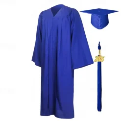 Matte Graduation Gown Cap Tassel Set 2025 for High School and Bachelor