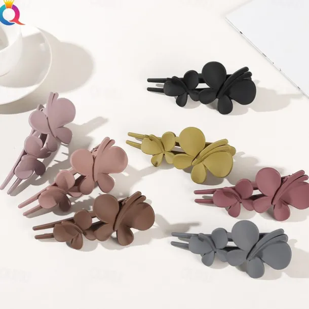 Matte Hair Clip Large Butterfly Duckbill Clip ins High-end Ponytail Clip Hair Accessories For Children Girls