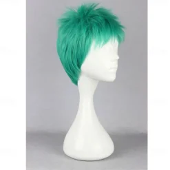 Mcoser Roronoa Zoro ONE PIECE Wigs Short Green Fluffy Synthetic Hair OP Heat Resistance Fiber Cosplay Wig Pelucas Halloween Wigs