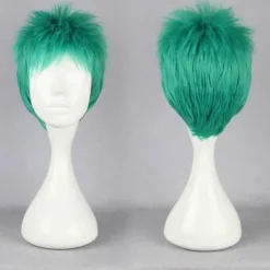 Mcoser Roronoa Zoro ONE PIECE Wigs Short Green Fluffy Synthetic Hair OP Heat Resistance Fiber Cosplay Wig Pelucas Halloween Wigs