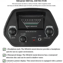 MD-4030 Professional Underground Metal Detector Adjustable Gold Detectors Treasure Hunter Tracker Seeker Metal Circuit Detector
