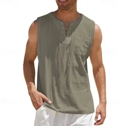 Medieval Renaissance 17th Century Blouse / Shirt Pirate Knight Ritter Viking Drawstring Fancy Dress Men's Pirate Halloween Masquerade Casual Daily LARP Ren Faire Adults' Shirt