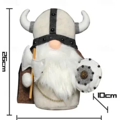 Medieval Viking Gladiator Gnome Plush Doll, Faceless Elder Warrior Stuffed Figurine, Nordic Knight Plush Decor Toy