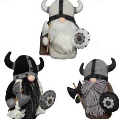 Medieval Viking Gladiator Gnome Plush Doll, Faceless Elder Warrior Stuffed Figurine, Nordic Knight Plush Decor Toy