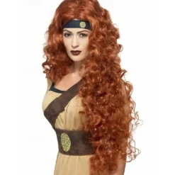 Medieval Warrior Queen Wig Auburn Halloween Cosplay Party Wigs