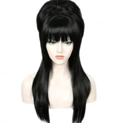 Medieval Wig Cosplay Wig Wavy Middle Part Wig As Shown Synthetic Hair for Women Black Halloween Wigs