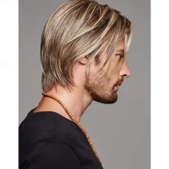 Medieval Wig Men Wig Short Blonde Brown Layered Natural Synthetic Hair Full Wigs for Male Guy Daily Party Wear Halloween Wigs