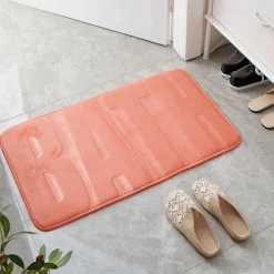 Memory Foam Bath Mat, Cobblestone Super Absorbent Bath Mat, Machine Washable And Ultra Soft, Bathroom Supplies