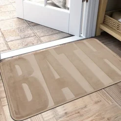 Memory Foam Bath Mat, Cobblestone Super Absorbent Bath Mat, Machine Washable And Ultra Soft, Bathroom Supplies