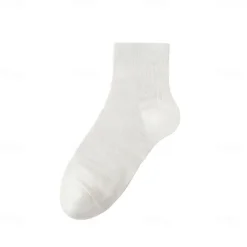 Men 1 Pair Socks Black White Color Plain School Formal Outdoor Plain Thin Summer Daily Casual