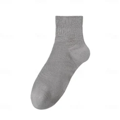Men 1 Pair Socks Black White Color Plain School Formal Outdoor Plain Thin Summer Daily Casual