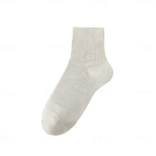 Men 1 Pair Socks Black White Color Plain School Formal Outdoor Plain Thin Summer Daily Casual