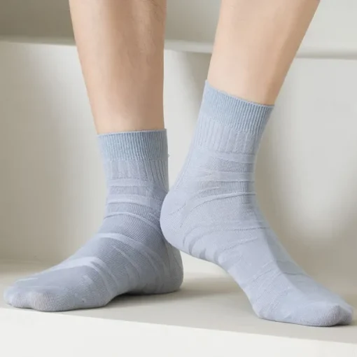 Men 1 Pair Socks Black White Color Plain School Formal Outdoor Plain Thin Summer Daily Casual