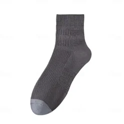 Men 1 Pair Socks Black White Color Plain Textured School Formal Outdoor Thin Summer Daily Casual