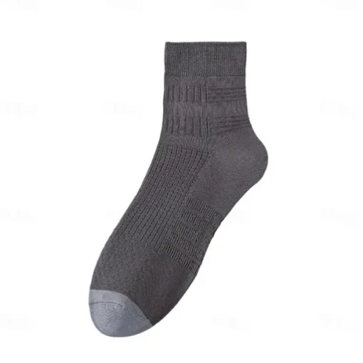Men 1 Pair Socks Black White Color Plain Textured School Formal Outdoor Thin Summer Daily Casual