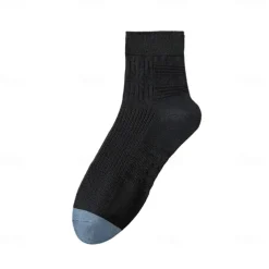 Men 1 Pair Socks Black White Color Plain Textured School Formal Outdoor Thin Summer Daily Casual