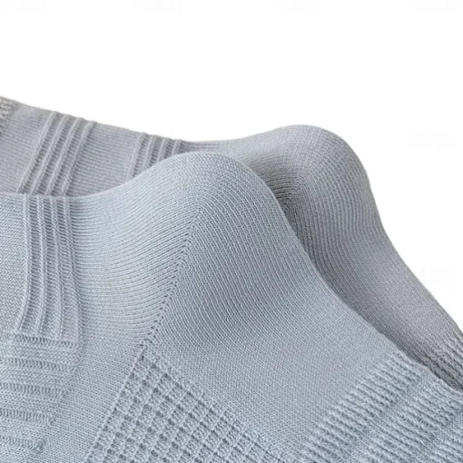 Men 1 Pair Socks Black White Color Plain Textured School Formal Outdoor Thin Summer Daily Casual